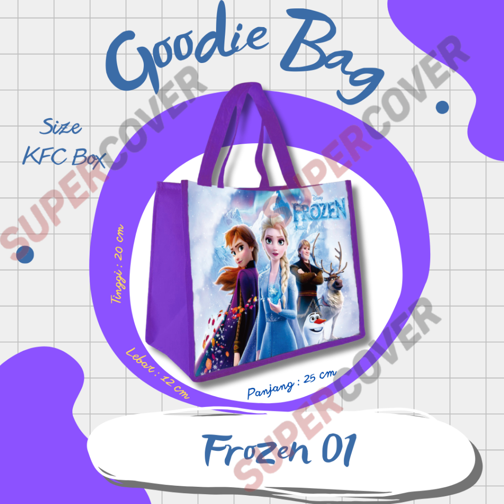 

Goodie Bag Gambar Kartun Frozen 01 Warna Ungu Untuk Acara Ulang Tahun, Aqiqah, Sunatan Dan Lain lain.