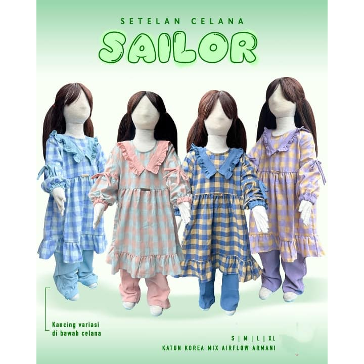 oneset stelan anak SAILOR ( 09 ) / stelan celana anak cewek/ stelan muslim anak cewe / BAJU MUSLIM A