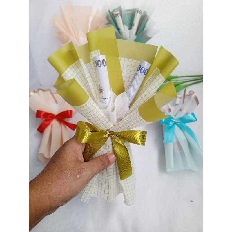 buket uang mini lebaran , buket lebaran , buket THR lebaran