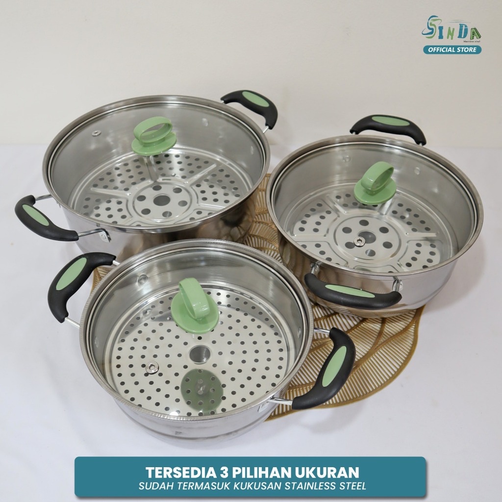 Panci sup steam Kaca/ panci susu gagang steamer steam kukus Panci Masak Mie/ / panci kukus / Panci S