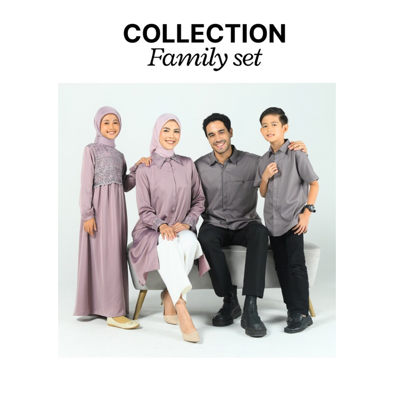 Sarimbit Keluarga - Set Ori Ungu zoya Raya couple keluarga gamis busui gamis brukat Farenxa dress, F