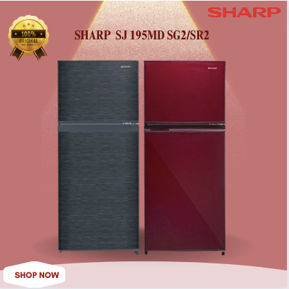 SHARP KULKAS 2 PINTU SJ 195MD SG2/SR2/SJ195MD/SJ 195 MD/SJ-195MD/SHARP KULKAS 2 PINTU HEMAT/SHARP KU