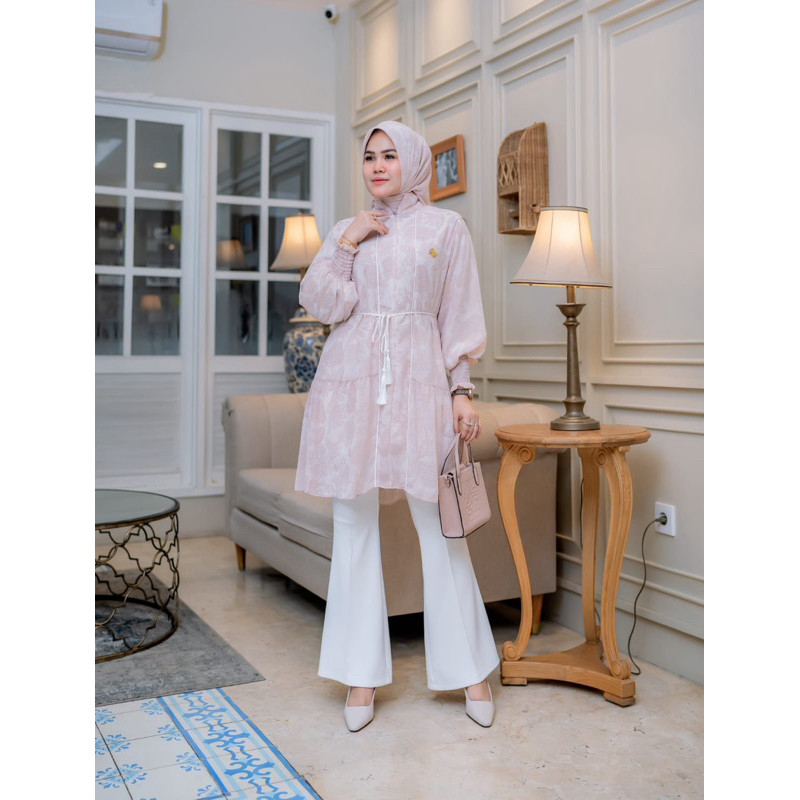 ARUMI TUNIK ETNIK PREMIUM CERUTI SET HIJAB ATASAN WANITA | JICY LUXE FASHION