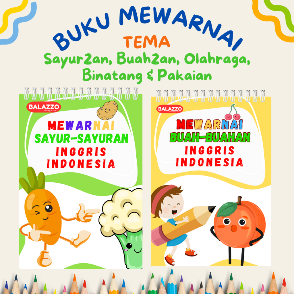 

Buku Mewarnai Anak Terbaik Inggris Indonesia (Banyak Pilihan Tema)