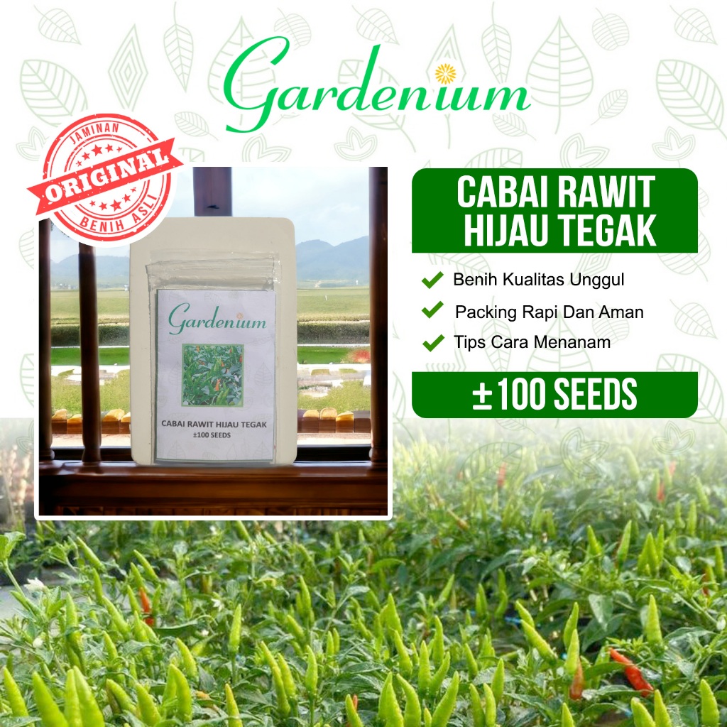 GARDENIUM Benih Cabe Rawit Hijau Tegak Cabai Unggul
