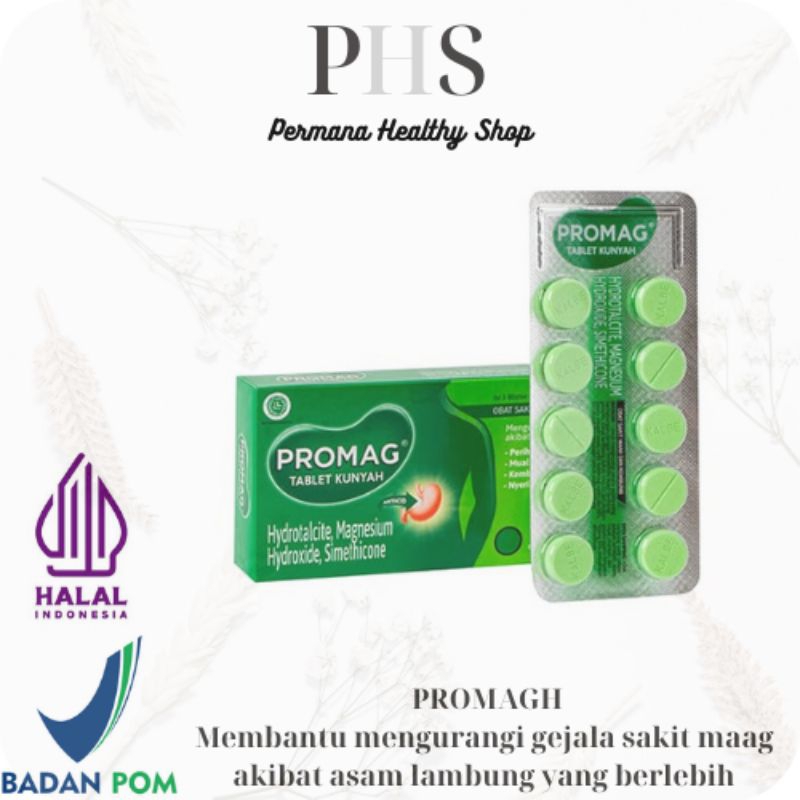 Promag / Promag Tablet / Promag 1 Blister isi 10 Tablet / Promag Obat Maag dan Lambung / Promag Tabl