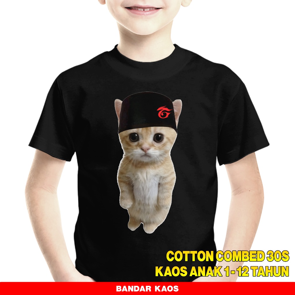 Bandar Kaos Kucing FF Ramadhan 4 - Kaos Anak Usia 1 Tahun Sampai 12 Tahun - Baju Anak Ramadhan Karee