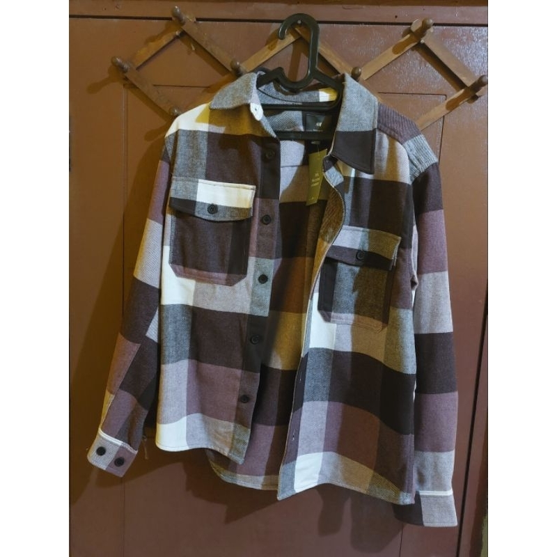 KEMEJA FLANEL CASUAL PRIA H&M ORIGINAL