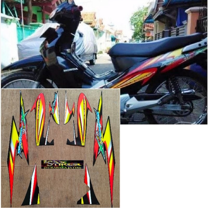 Striping Original Honda karisma X 125 D hitam tahun 2006