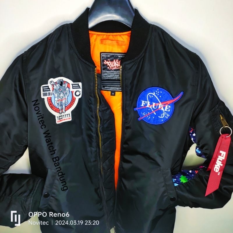 Jaket Bomber Second Fluke NASA series Preloved Outfit pria bekas berkualitas