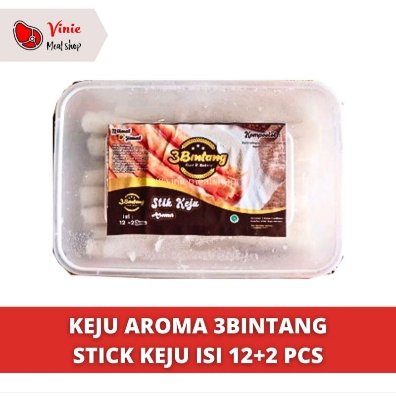 

Keju Aroma 3Bintang | Stik Keju isi 12+2 pcs