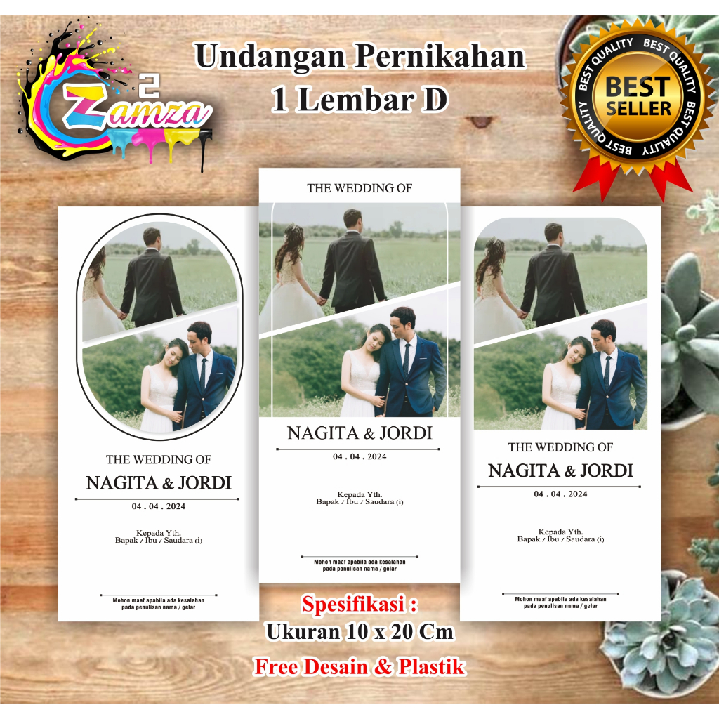 Undangan Pernikahan 1 Lembar D