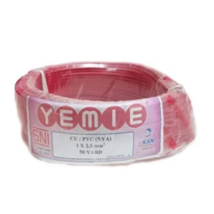 Kabel Listrik Kawat Tunggal NYA 1x2.5 Yemie 50 Meter SNI