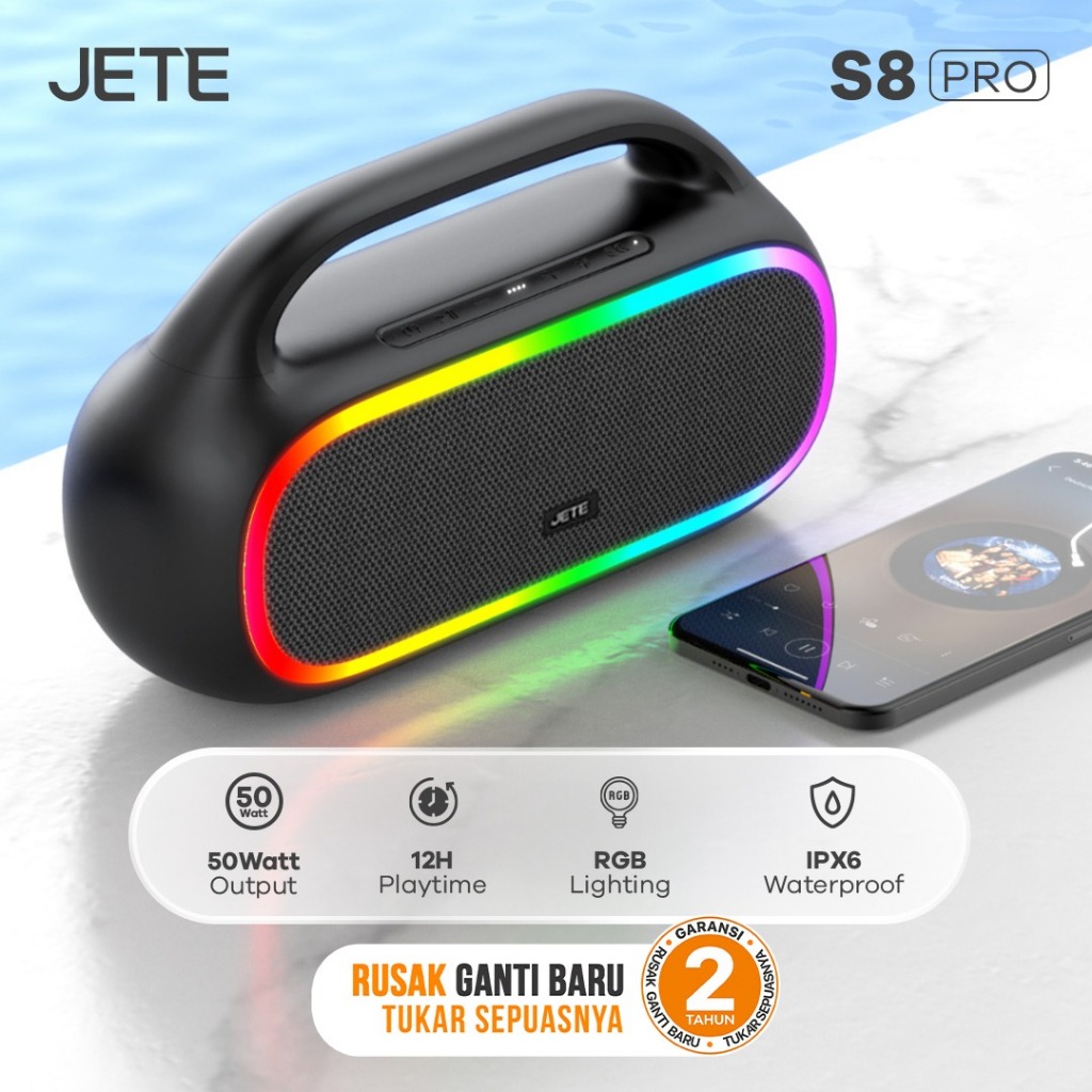JETE Speaker Bluetooth S8 PRO - Surround Sound Deep Bass IPX6