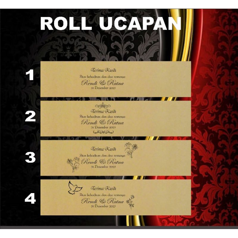 

LABEL GULUNG WEDDING ISI 100 PCS, PAPER CRAFT, LABEL SOUVENIR, UCAPAN TERIMAKASIH