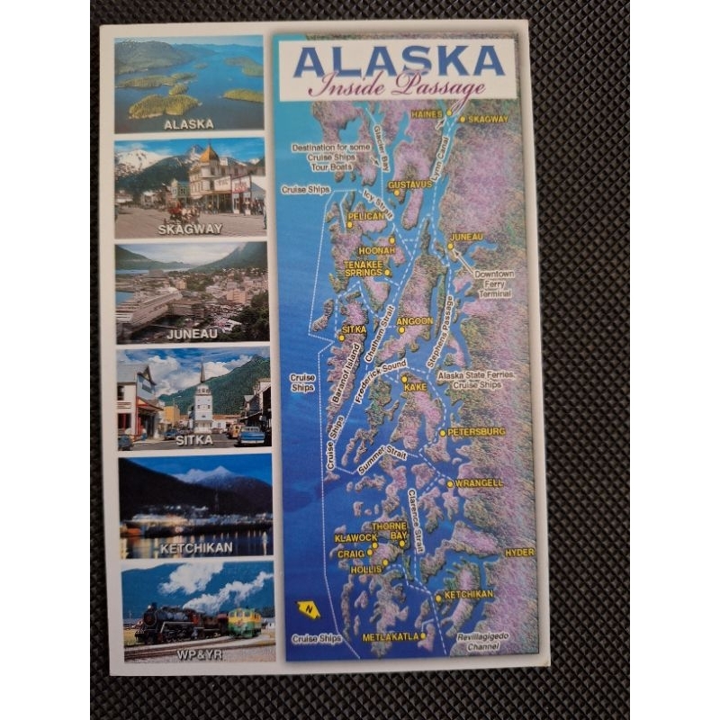 

kartu pos peta alaska/alaska map postcard