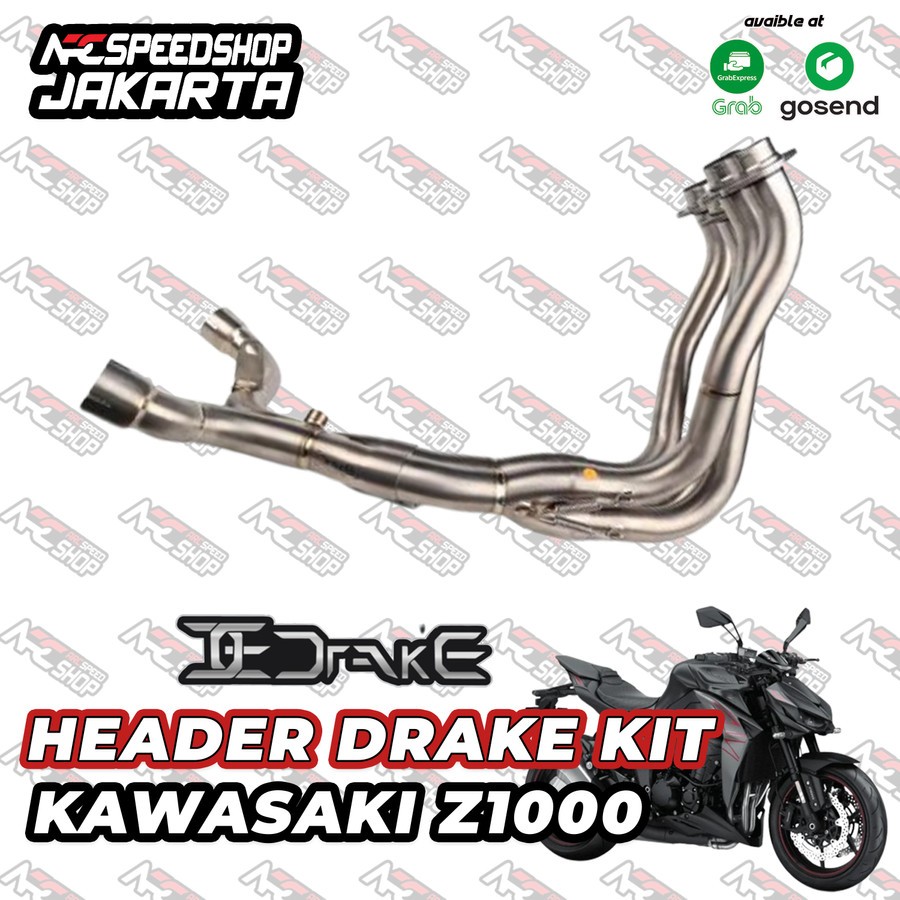 HEADER KIT KNALPOT R9 DRAKE LEHER SLIP ON KAWASAKI Z1000 Z 1000 SUGOMI