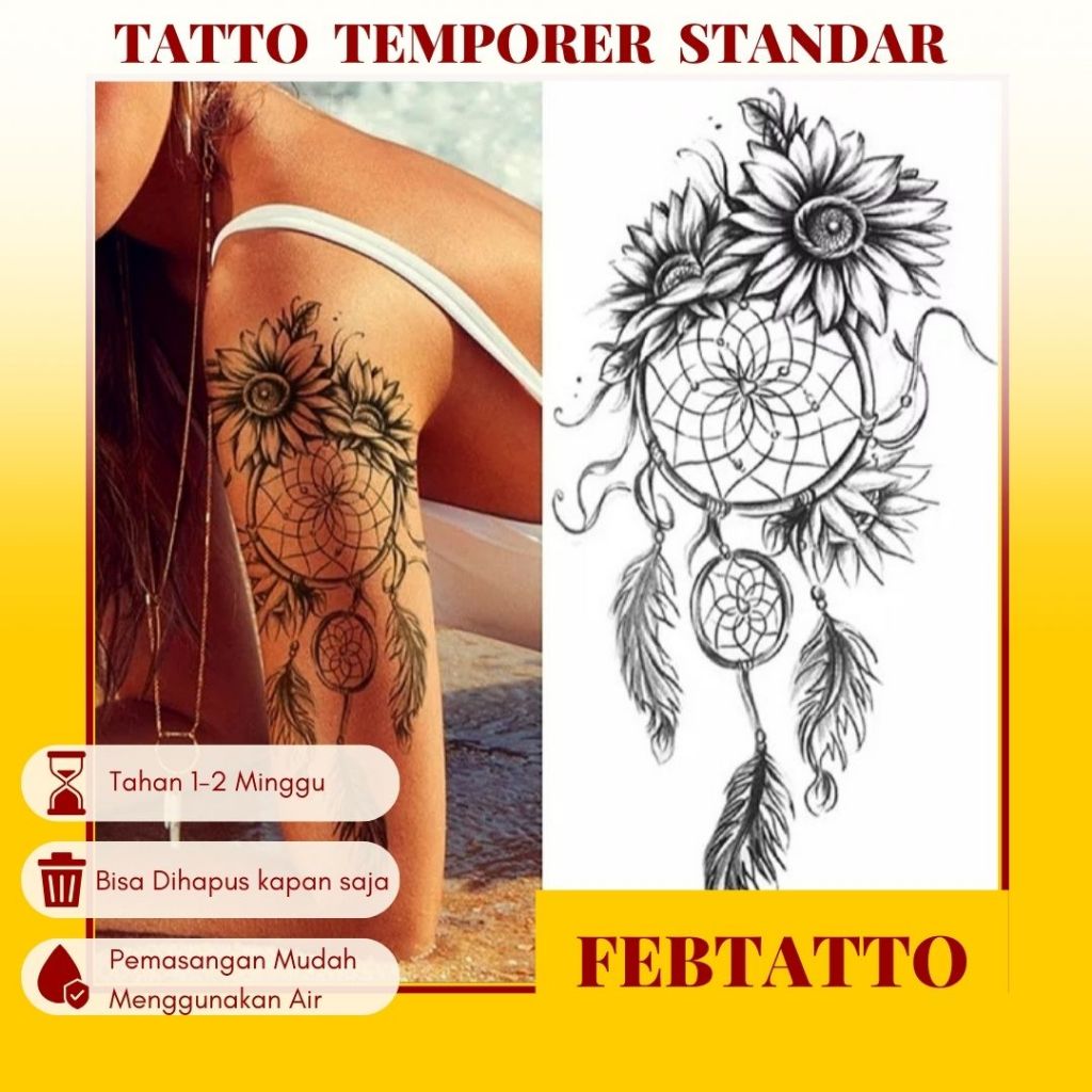 Tato Temporer Ukuran 21cmx11cm Tato Lengan Tato Dada Tato tangan Tato Kaki Tato Punggung Tato Jari  