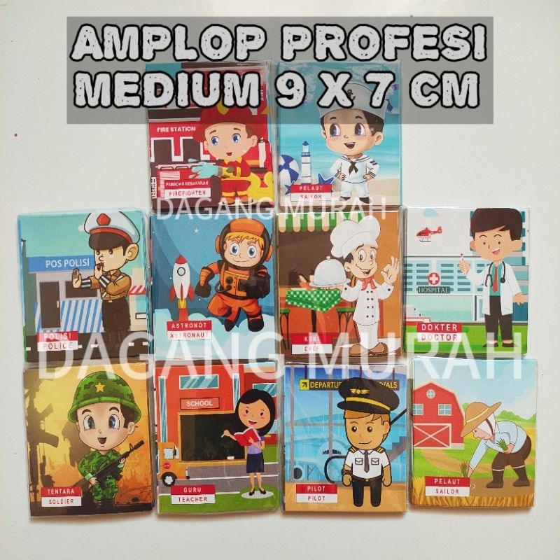 

(ISI 10 PCS) GROSIR ANGPAO AMPLOP LEBARAN PROFESI MEDIUM 9 X 7CM SIAP PAKAI