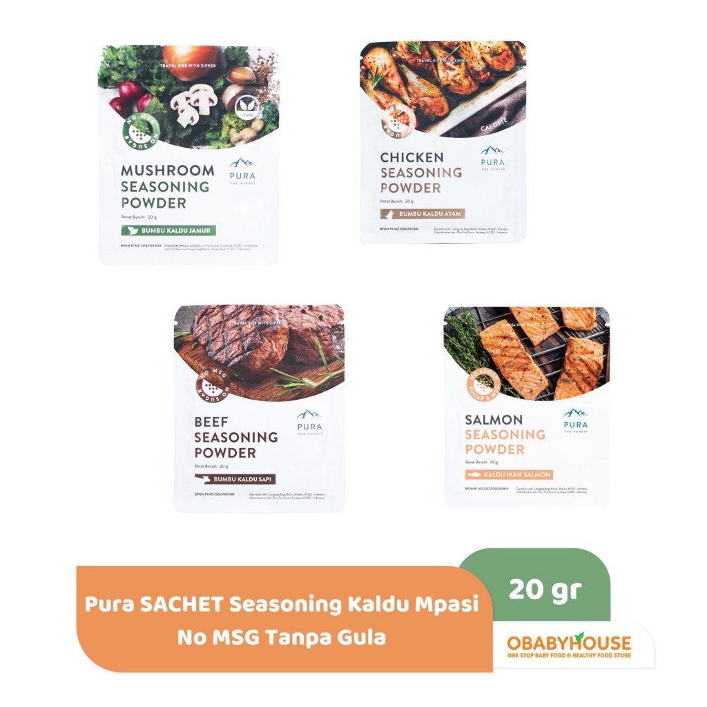 

Pura SACHET Seasoning Kaldu Mpasi No MSG Tanpa Gula 20 gr