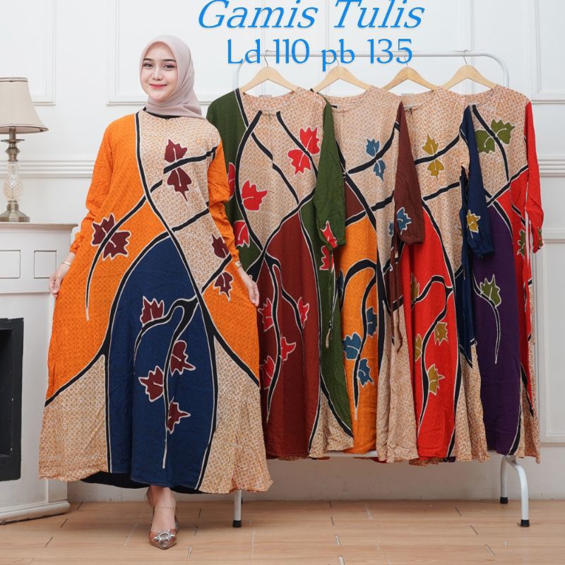 GAMIS TULIS GAMIS TWILL RAYON CANDI MEKAR GAMIS BATIK PEKALONGAN