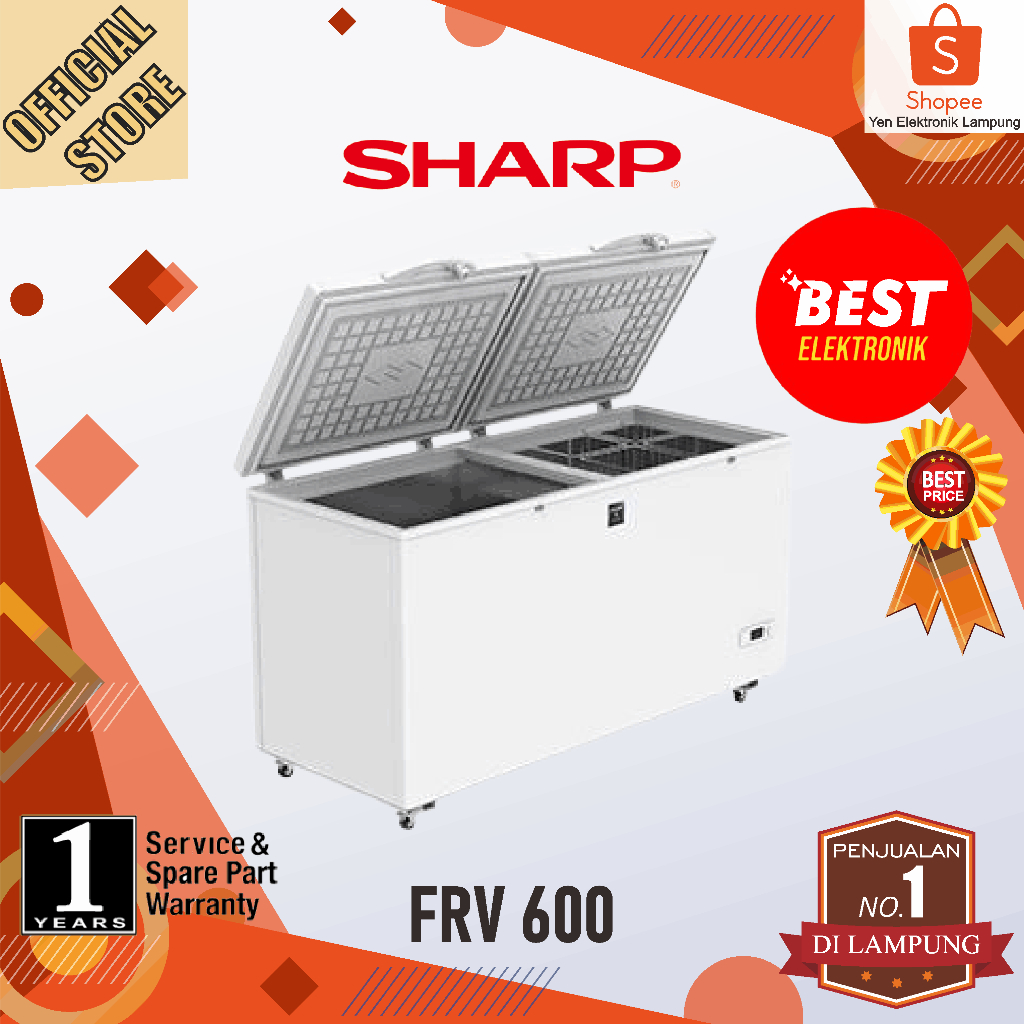 Chest Freezer SHARP FRV 600 Box Freezer Sharp 563 Liter Steel Door