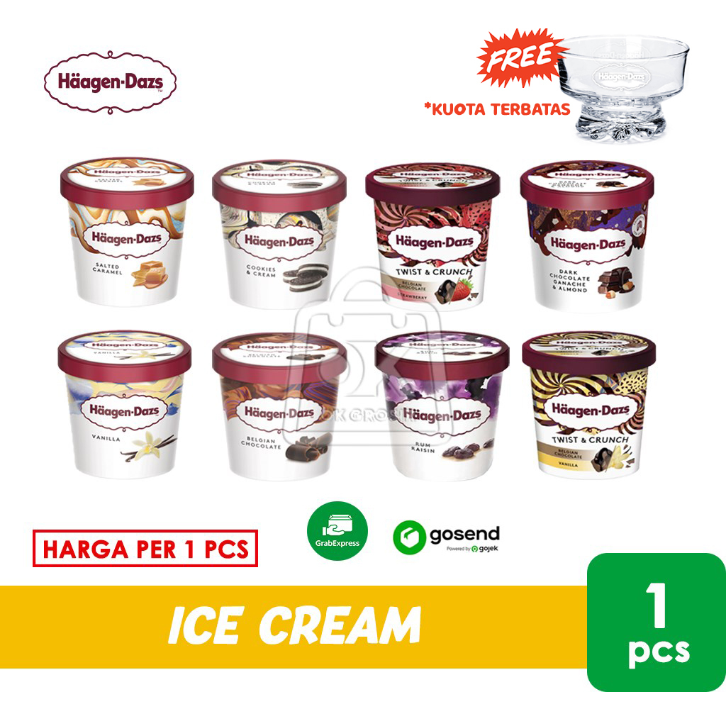 

Ice Cream Haagendazs PINT 473ml Hagendaz Haagen Dazs (KHUSUS INSTANT)