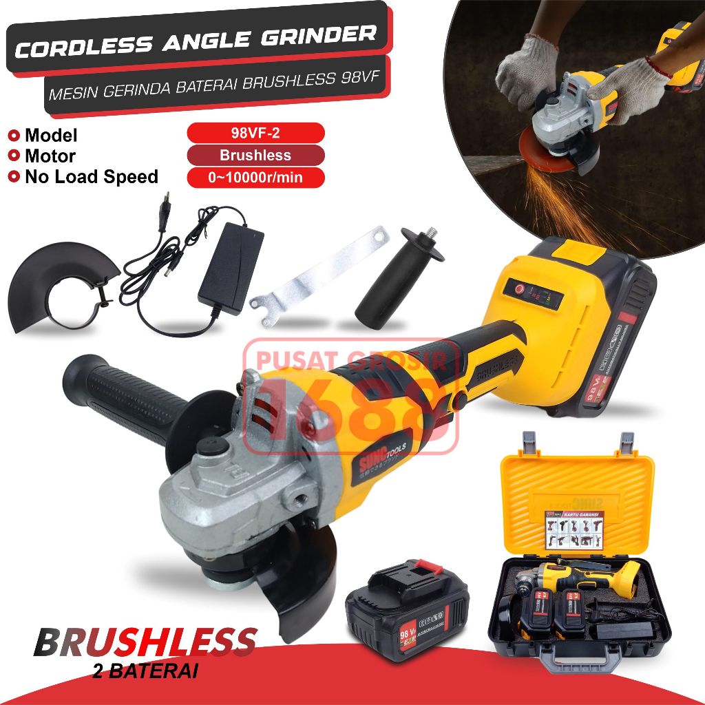 Mesin Gerinda Baterai Cordless Angle Grinder 98VF 98V