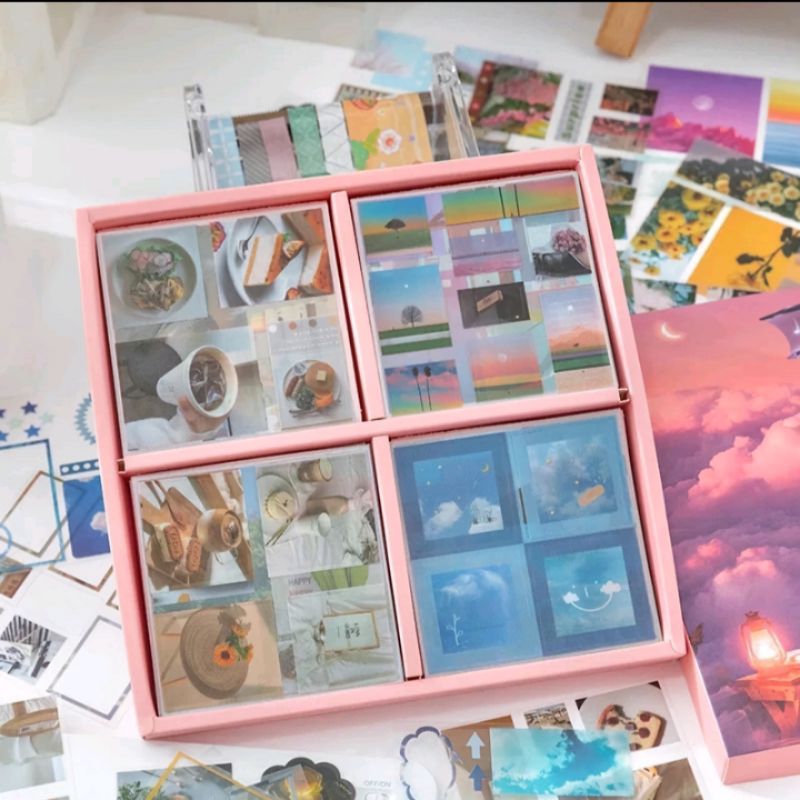 Stiker Aesthetic Scenery untuk Jurnal Scrapbook