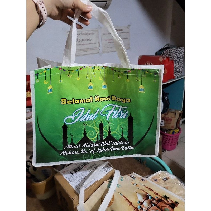 

tas lebaran hari raya idul fitri eid mubarak spunbound / kantongan toples kue lebaran