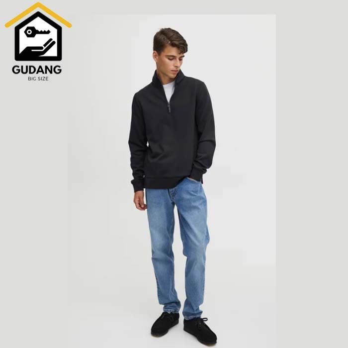 Sweater Rugby Kancing List Kombinasi Sweater Kerah Oversize premium S-6XL