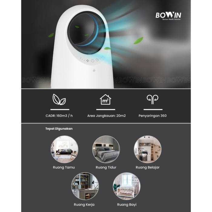 Bowin Air Purifier - Oxy Fresh HALO (Filter HEPA 13 & Karbon Aktif)