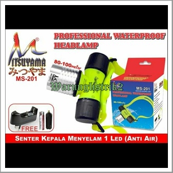 senter kepala menyelam/senter diving mitsuyama ms-201/senter anti air