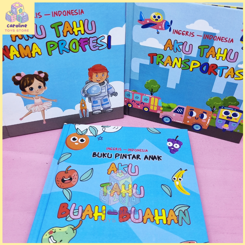 Buku Edukasi Anak Balita Pra Sekolah 2 Bahasa Inggris Indonesia Boardbook Anak Hardcover