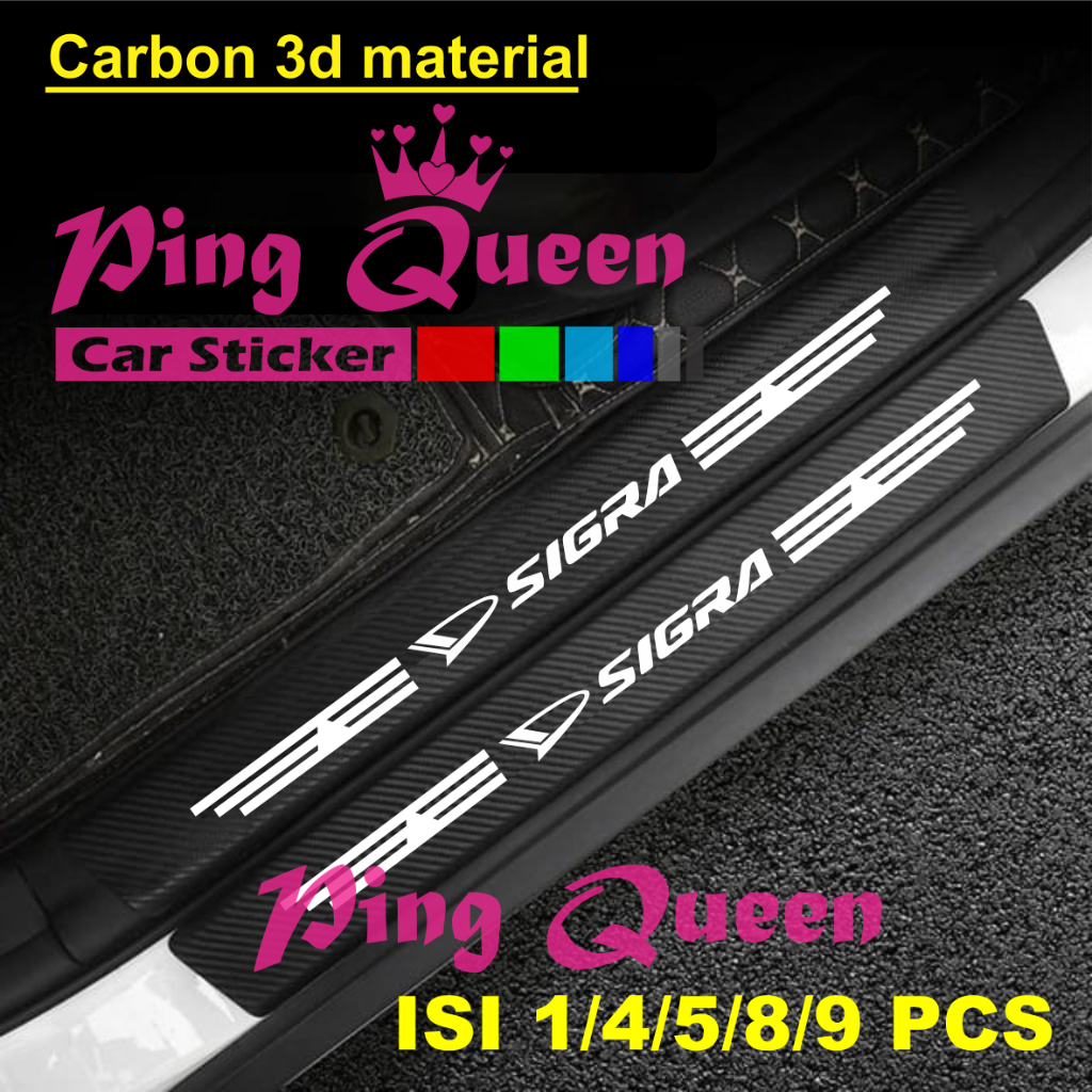 stiker 9pcs sticker carbon daihatsu sigra stiker pelindung pintu mobil untuk pijakan kaki mobil sigr
