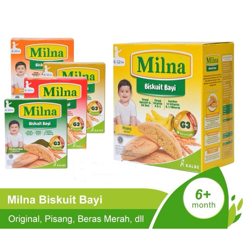 Milna Biskuit Bayi Sehat 6+ Camilan Snack Biscuit Cemilan Selingan MPASI untuk usia anak 6 bulan