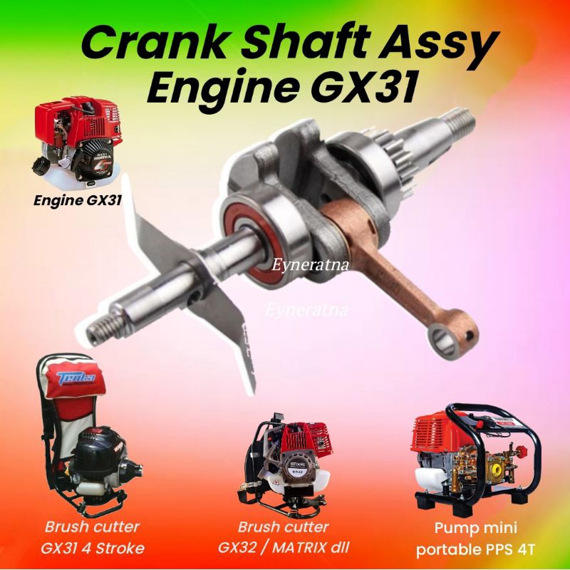 Crankshaft assy GX 31 / as kruk kro as bandulan set stang piston seher mesin potong rumput 4 tak for