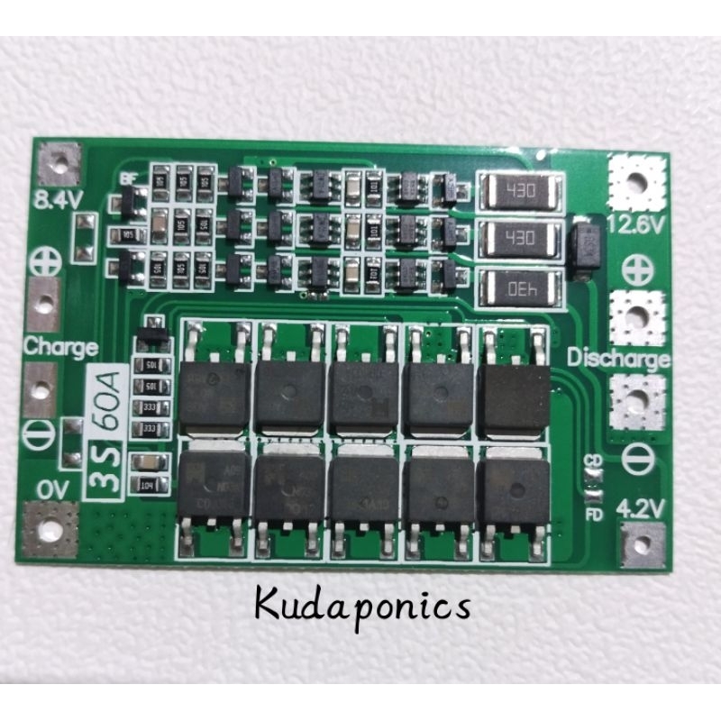 Modul BMS 3S 60A Balance Board Pelindung Battery Li-Ion 18650 Protection Charger 12.6V