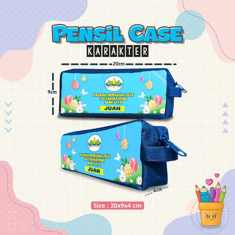 

Tempat pensil kotak panjang polos custom gambar dan tulisan