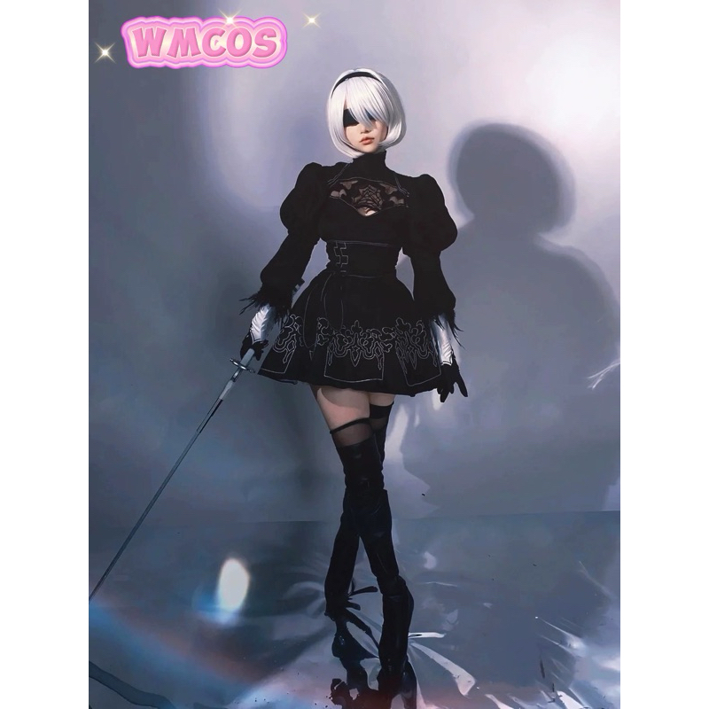 【WMCOS】NieR: Automata Kostum 2B YoRHa Cosplay Costume Fullset Wig Game