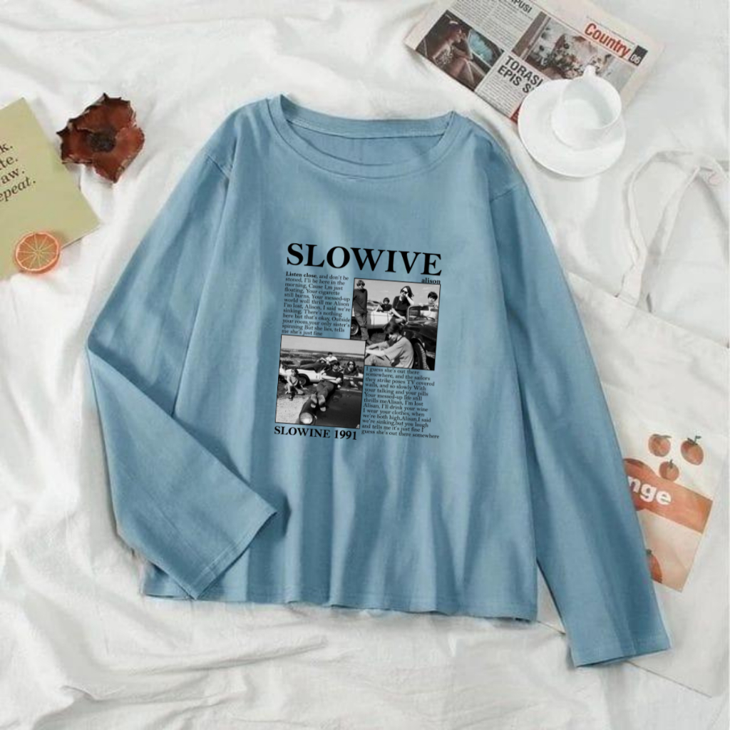 Kaos Oversize Wanita Lengan Panjang/ Kaos Distro WANITA// Kaos Streetwear Oversize / Baju Kaos Distr