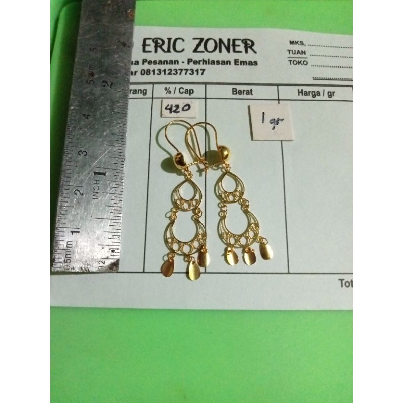 anting emas asli dewasa 1grm 420