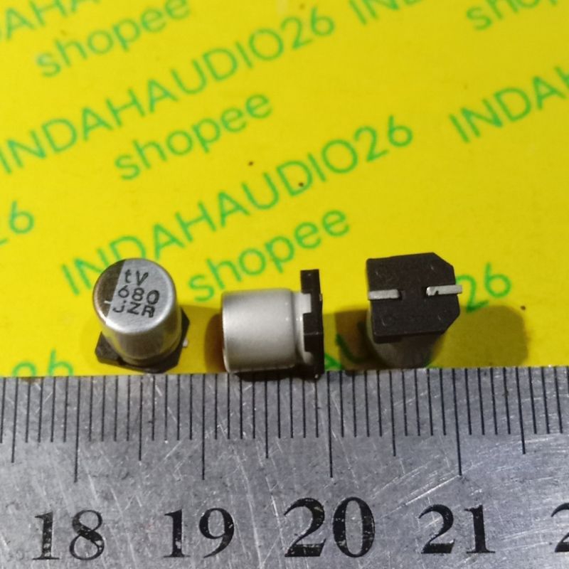 d6.5x8mm 680uf j 6v3 elko 6.3v smd 6,3v kapasitor elco solid capacitor