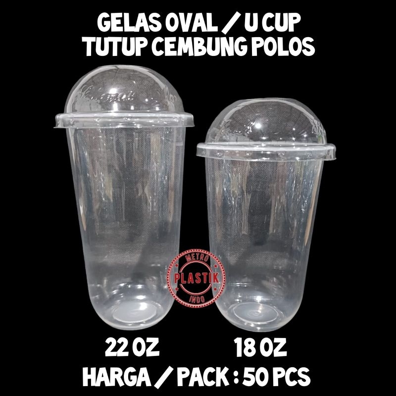 

2Xbtygneal Sakha Snack ) Gelas Plastik Oval 18Oz 22Oz Isi 50Pcs / Gelas + Tutup Cembung Kembang / U