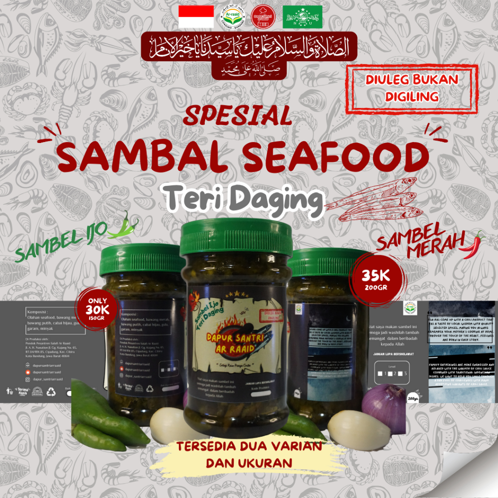 

Sambel Seafood DSA Teri Daging - Sambel Merah & Ijo