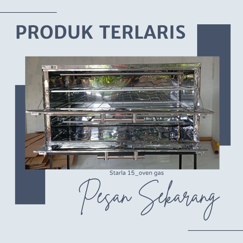 OVEN GAS STAINLESS ANTI KARAT, UKURAN 90X55, OVEN PEMBUAT KUE, PAKET LENGKAP TINGGAL PAKAI