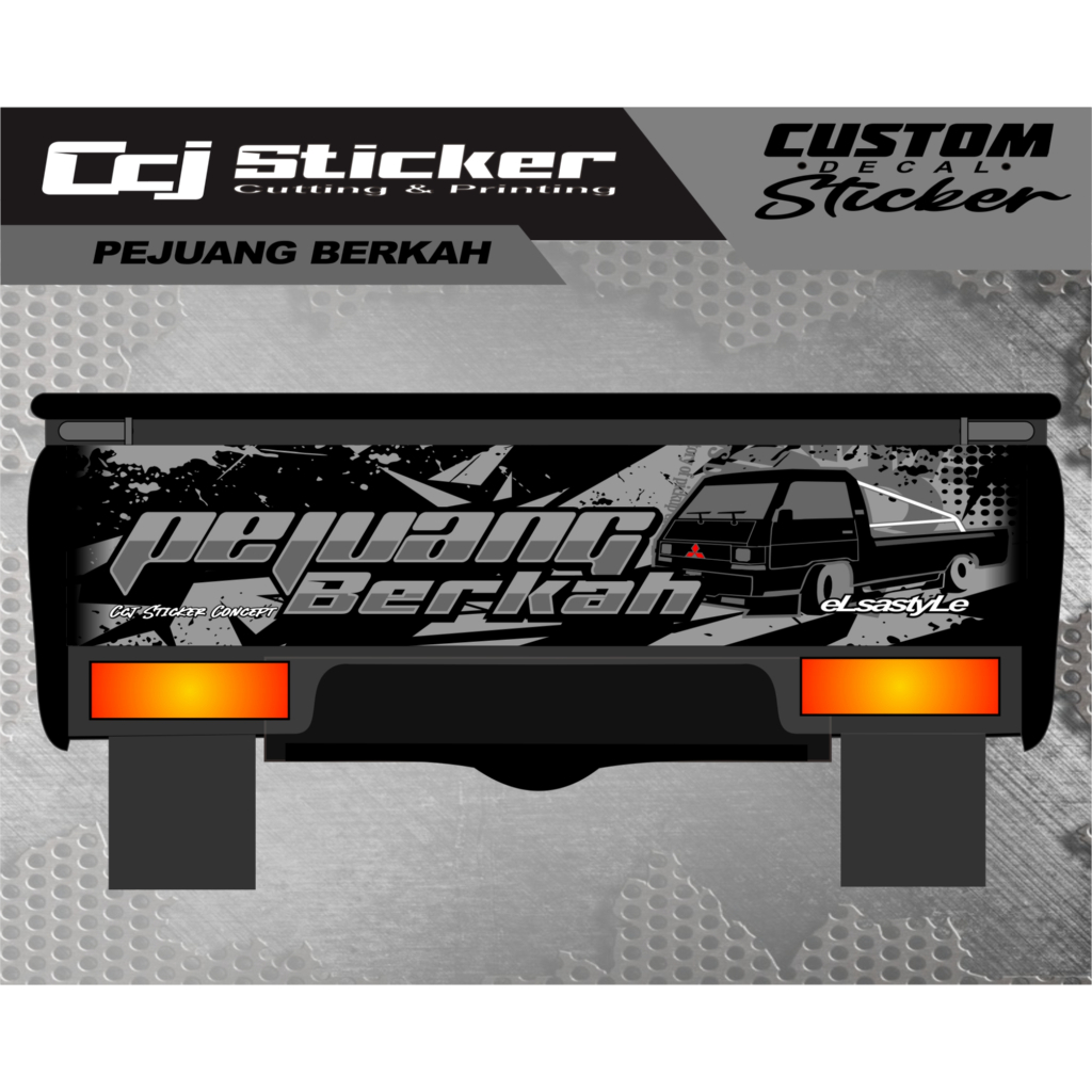 Stiker Pintu Belakang Pick Up L300, Granmax, New Carry, Traga, T120ss, Futura bisa request