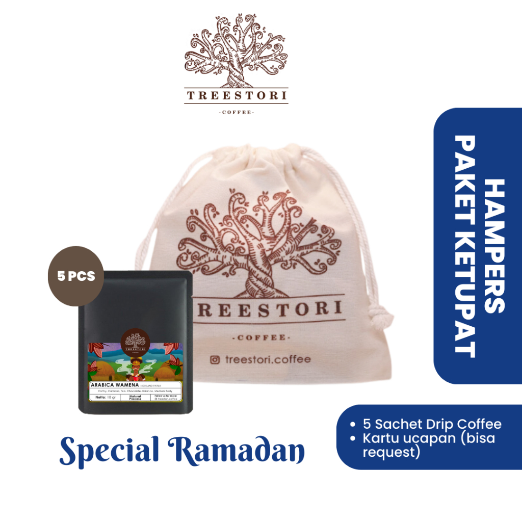 

[Ready] Hampers Lebaran Kopi Treestori Coffee Paket Ketupat Drip Coffee 5pcs