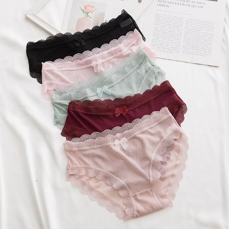 Celana Dalam Wanita Pita RendaTransparan Wanita Seamless Sempak Pita Push Up Sexy Underwear Gaya Kor