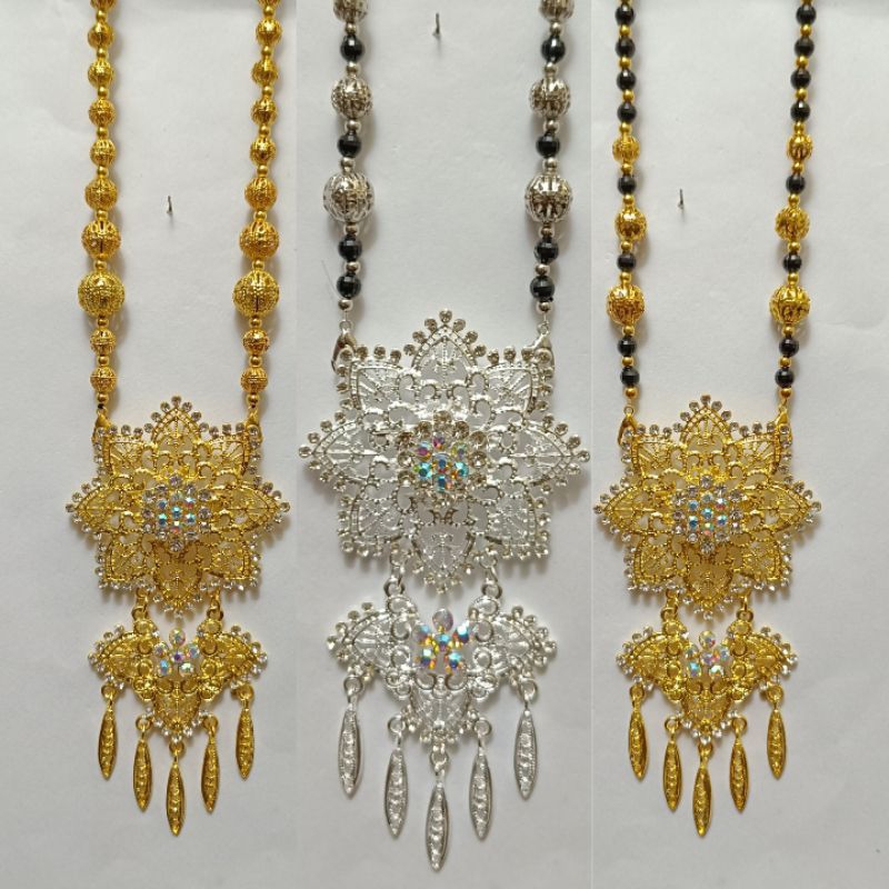 jewelry36 Kalung & Bros Fashion Pin Susun Satu Dua Tiga Jurai Tunggal Polos Mata Plat Multifungsi Da